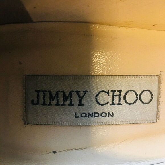 JIMMY CHOO Y2K Black Leather Bow Butterfly Cutouts Heels Pumps Shoes 37.5/7 - Picture 6 of 14